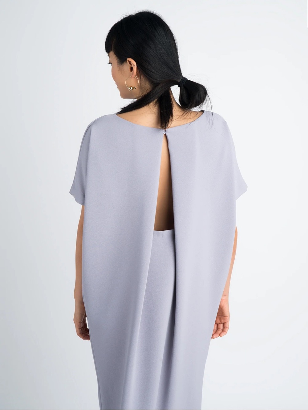 Kaarem Triangle Midi Dolman Open Back Dress